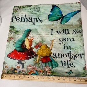Two(2) Alice in Wonderland inspired throw pillow covers.